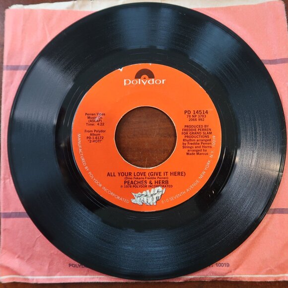 Peaches & Herb 7" Vinyl Record Shake Your Groove Thing / All Your Love Polydor 1 - Picture 4 of 4